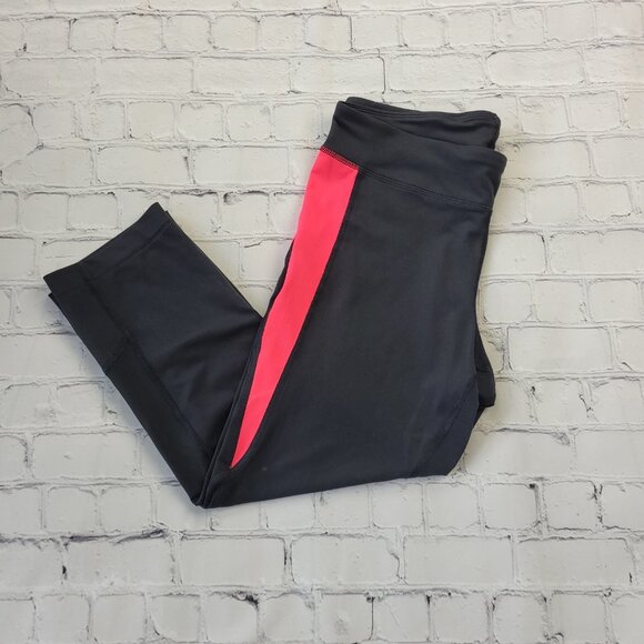 Under Armour Woman’s Black With Pink 20” leggings workout yoga running size S - Picture 10 of 11